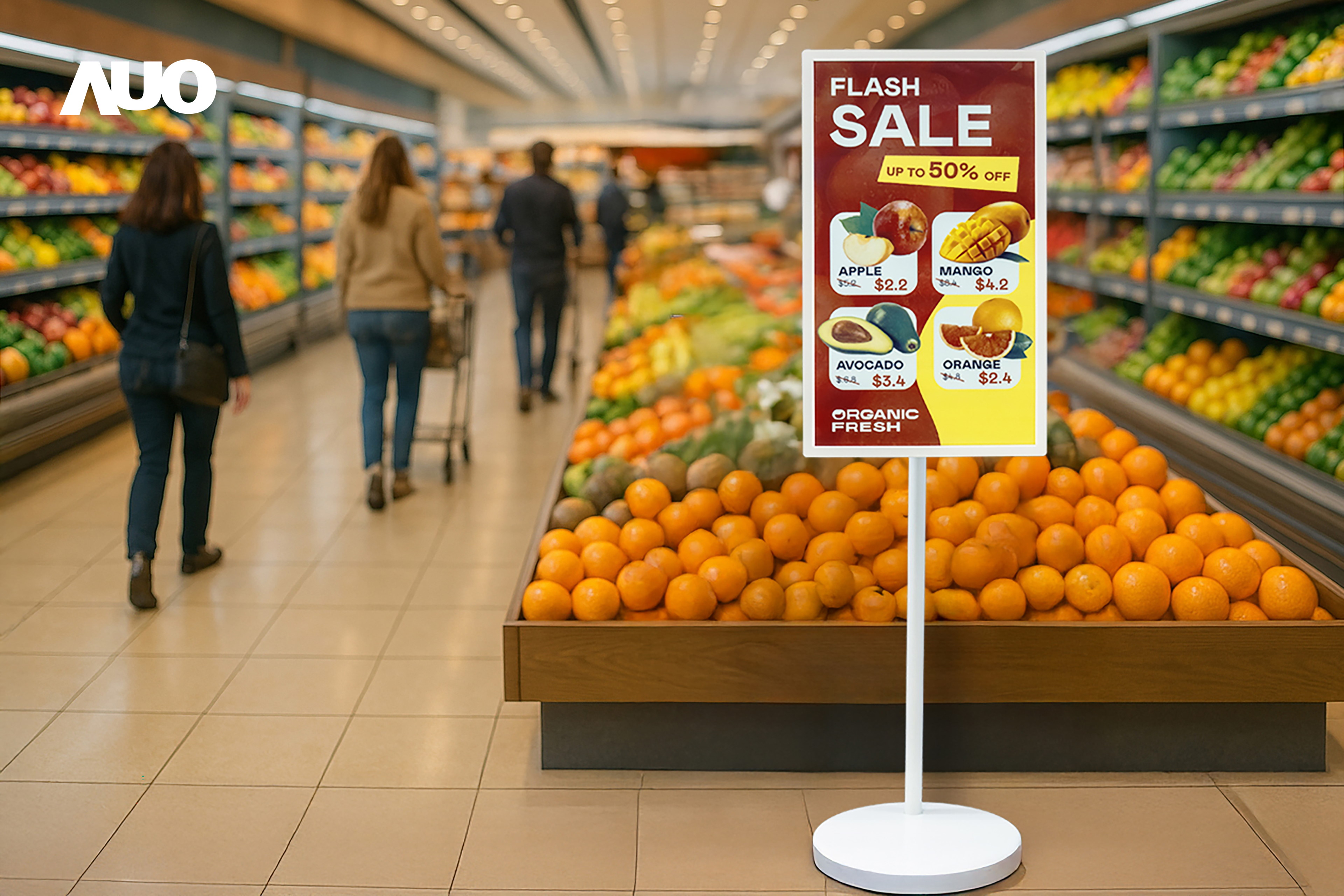 達擎首亮相低功耗、全彩的「aecoPost電子紙解決方案」，僅在更新畫面時需要微量的電力驅動，無需佈建電線的便捷設計，使其可靈活應用、隨意置放，並可透過雲端或行動裝置app，輕鬆管理及排程廣告內容，晉升店頭行銷利器。