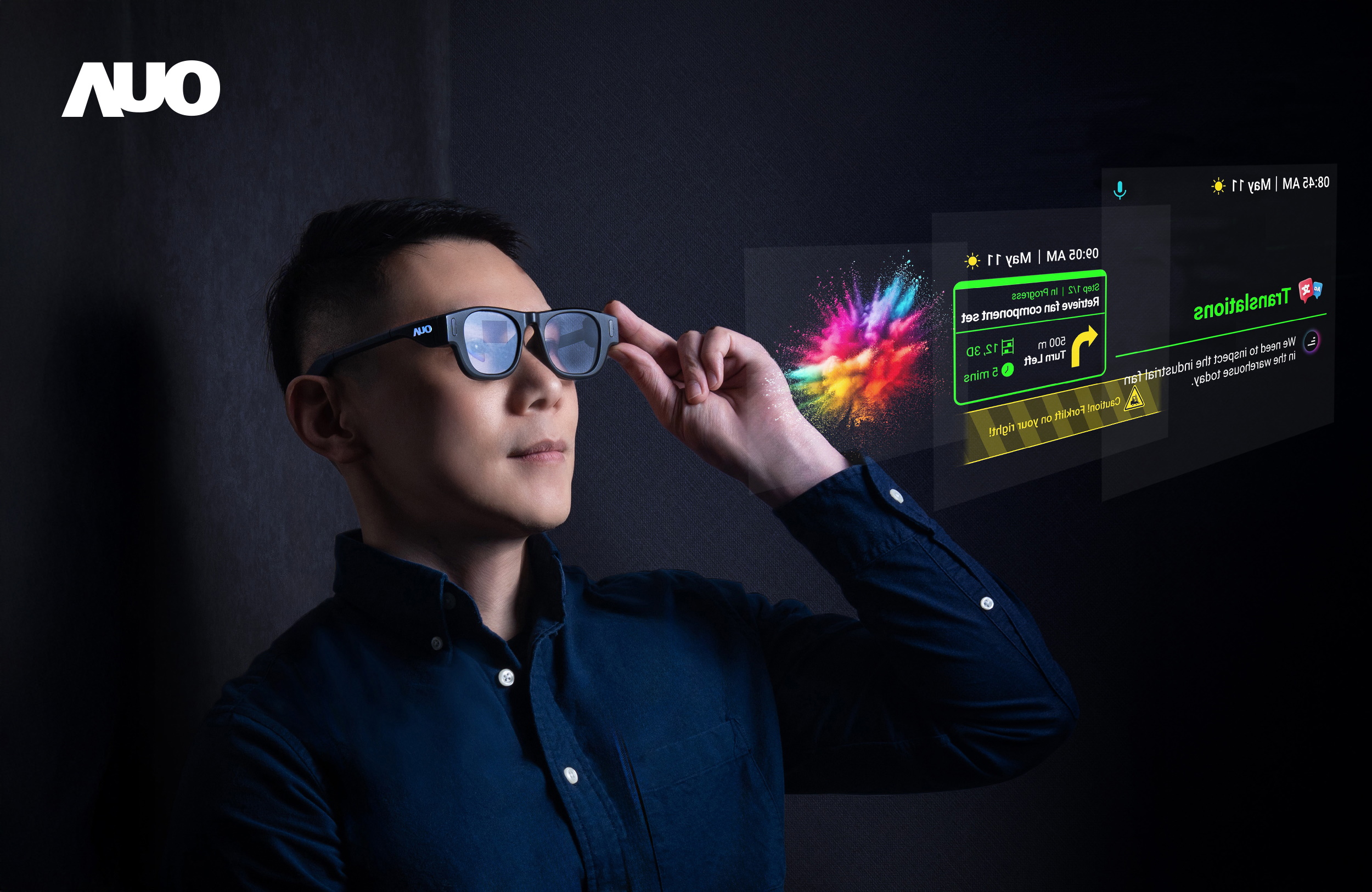 AUO has exclusively and independently developed optical waveguide technology, along with manufacturing processes and design concepts, for AR smart glasses that can integrate AI-driven hardware and software solutions. These glasses support applications such as real-time translation and spatial recognition, with the potential to incorporate even more AI functionalities in the future, significantly enhancing work efficiency and immersive interactive entertainment experiences.